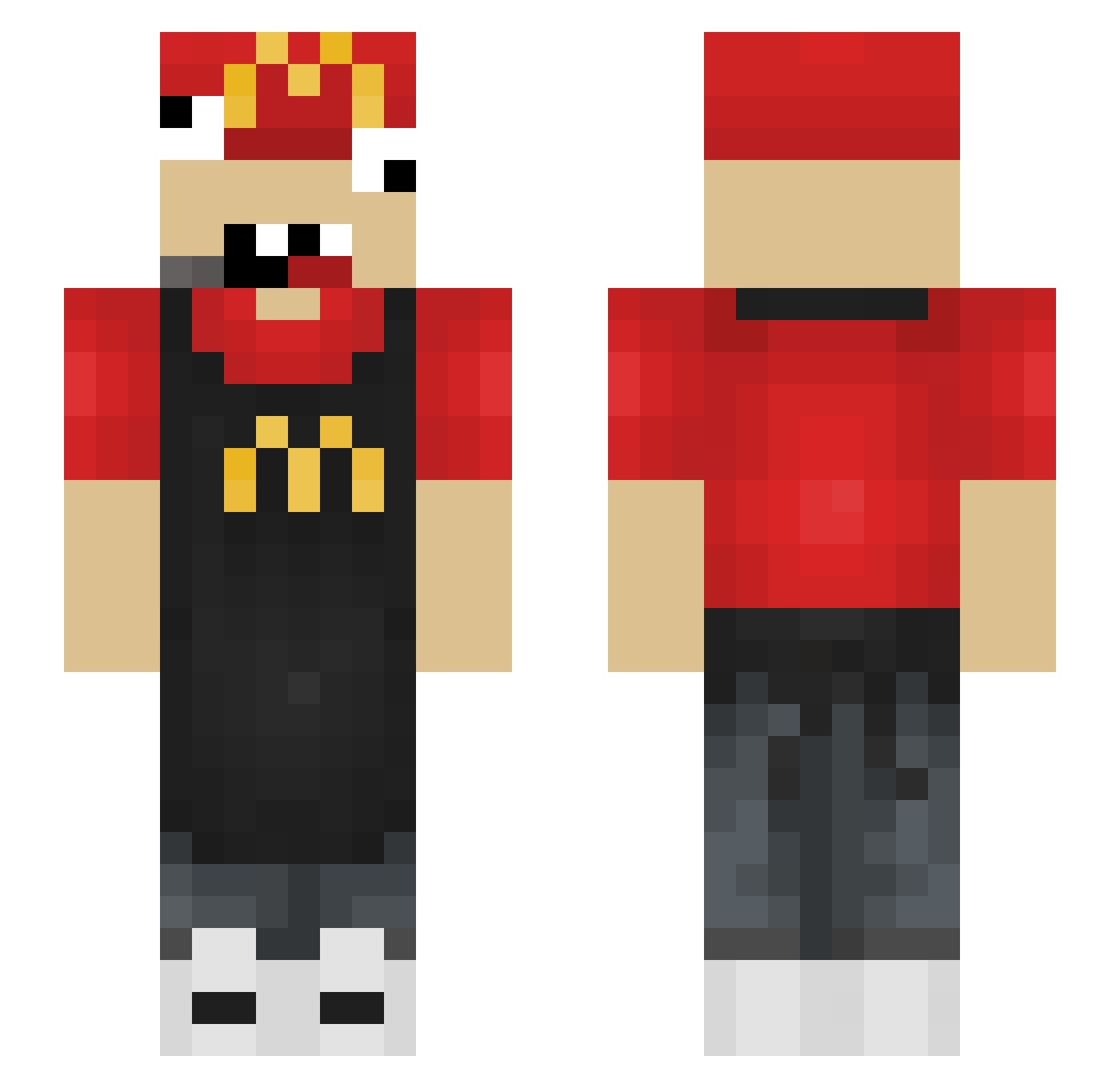 snizipen Minecraft skin, front and back view