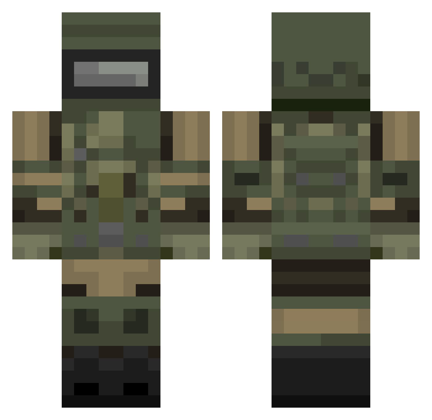 BeastMiner07 Minecraft skin, front and back view