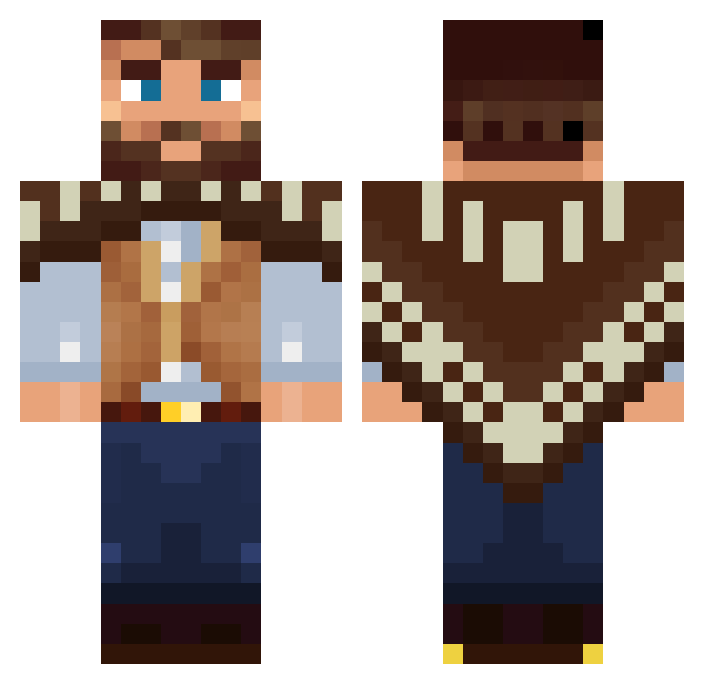 PietroBracelli Minecraft skin, front and back view
