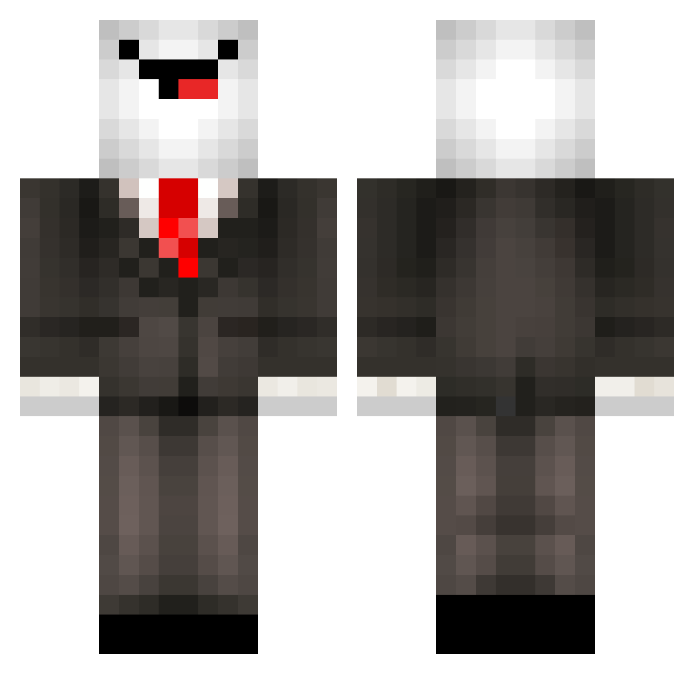 Reseraction Minecraft skin, front and back view