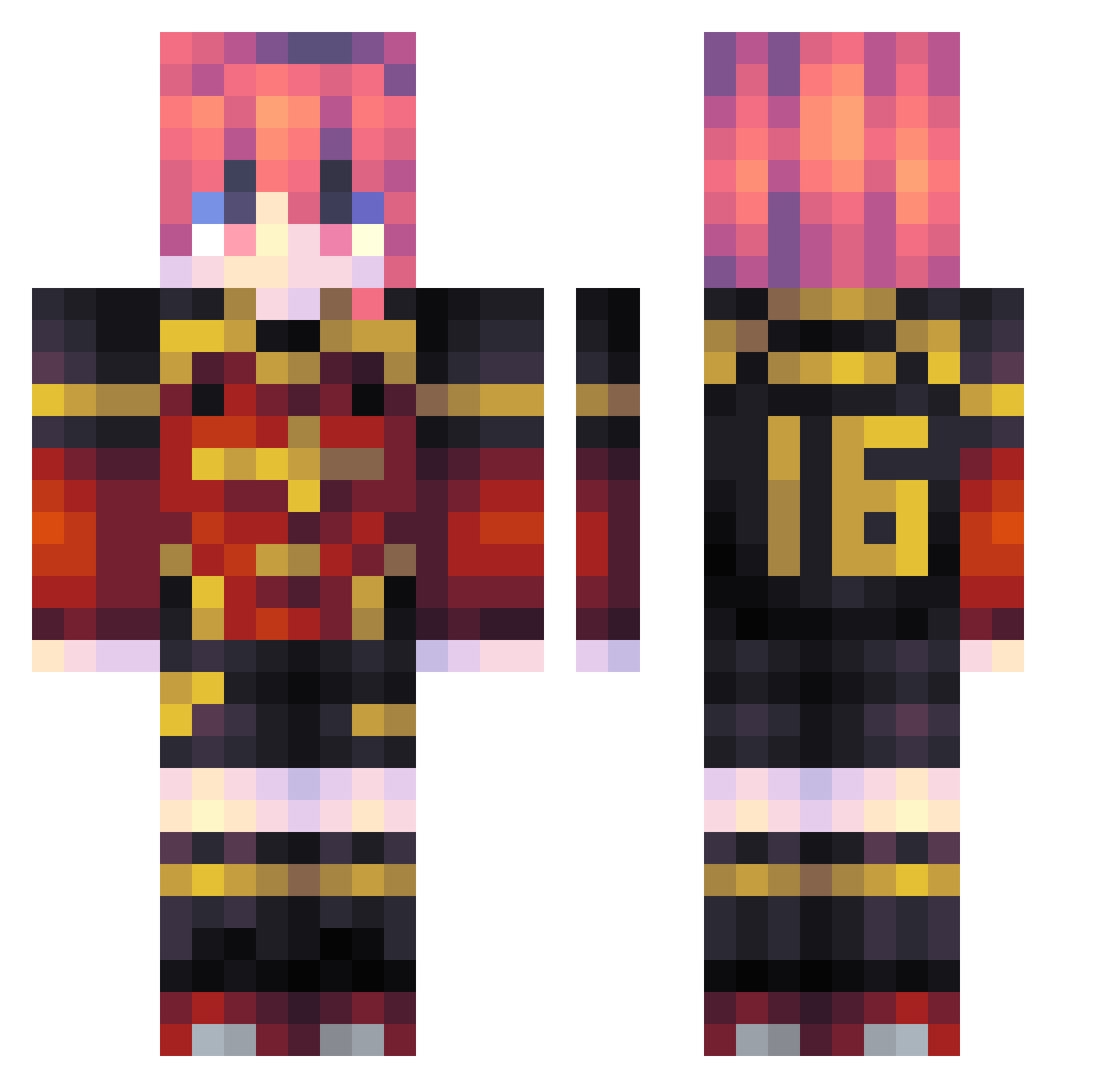 Zeidxn Minecraft skin, front and back view