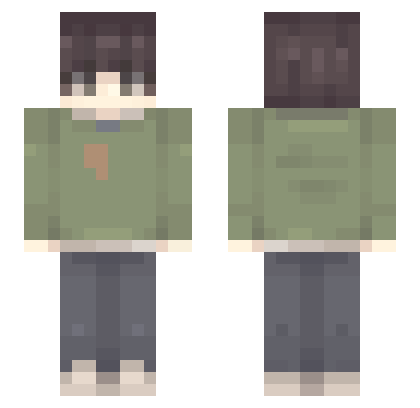 sinasislekker Minecraft skin, front and back view