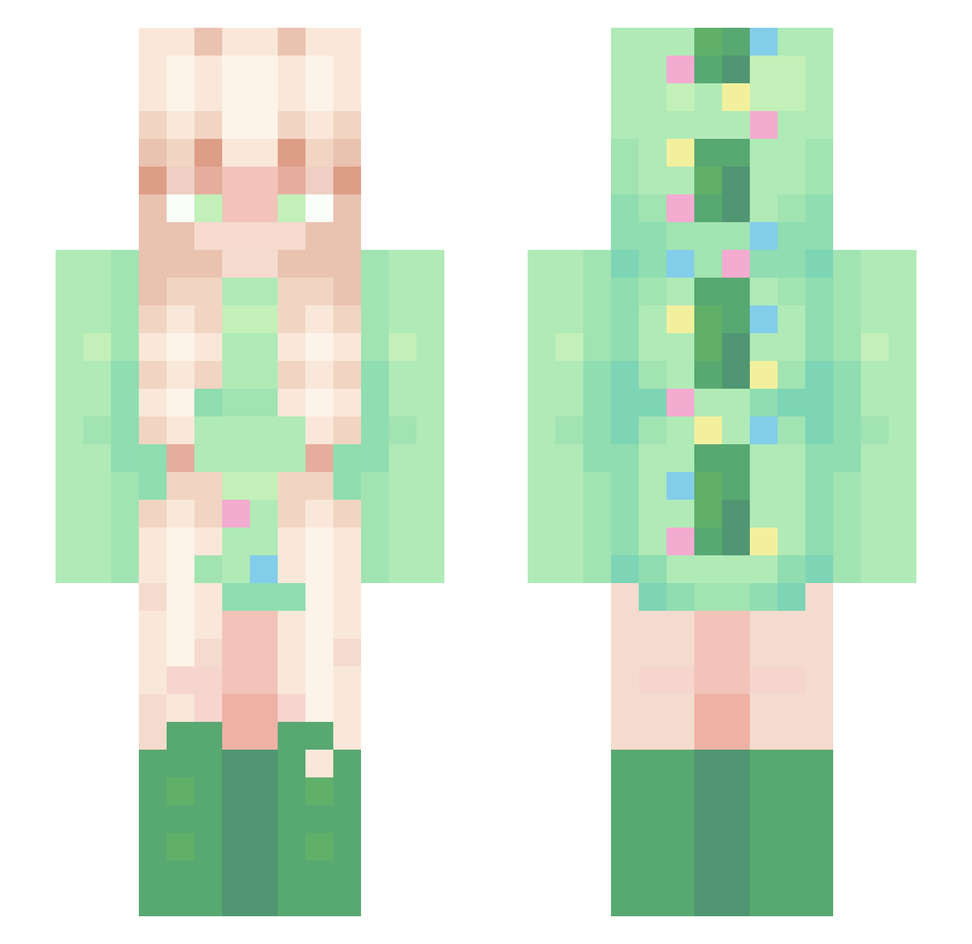 sinIess Minecraft skin, front and back view