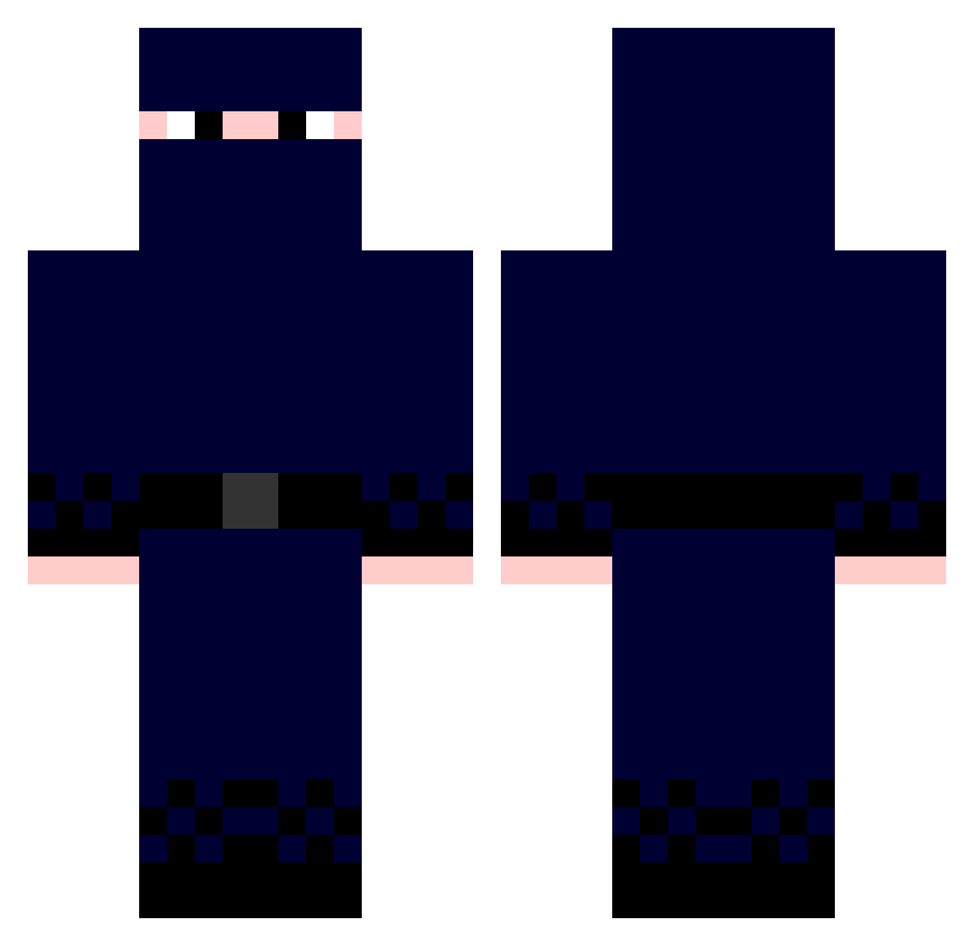 retouch Minecraft skin, front and back view