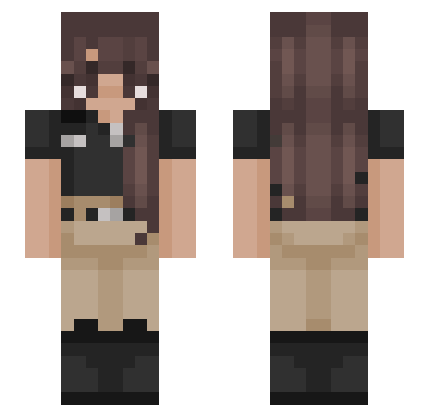 Terrorystka_ Minecraft skin, front and back view