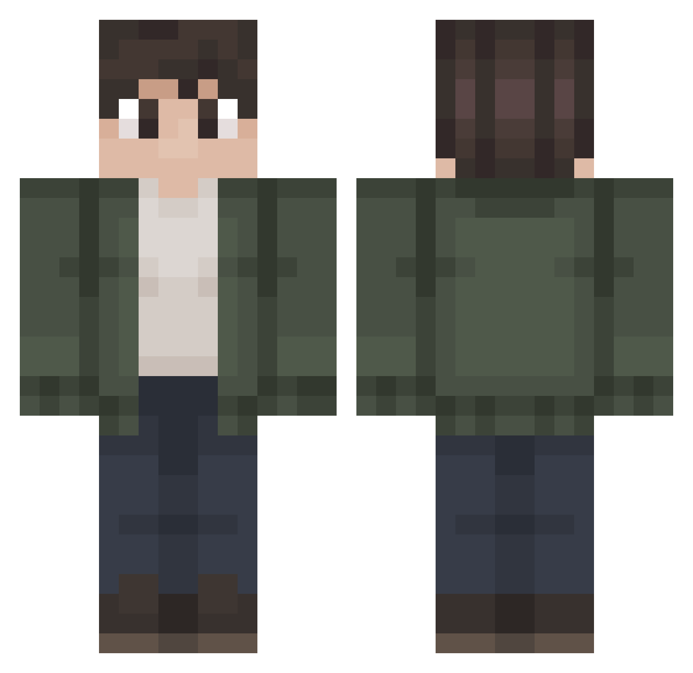 SYNCO25 Minecraft skin, front and back view