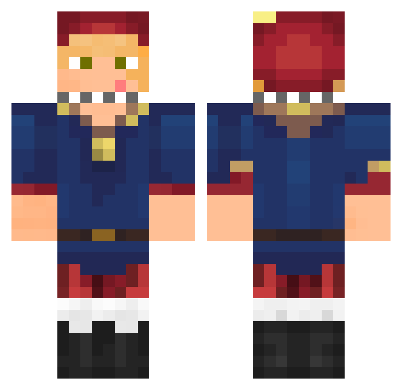 schiem0n Minecraft skin, front and back view