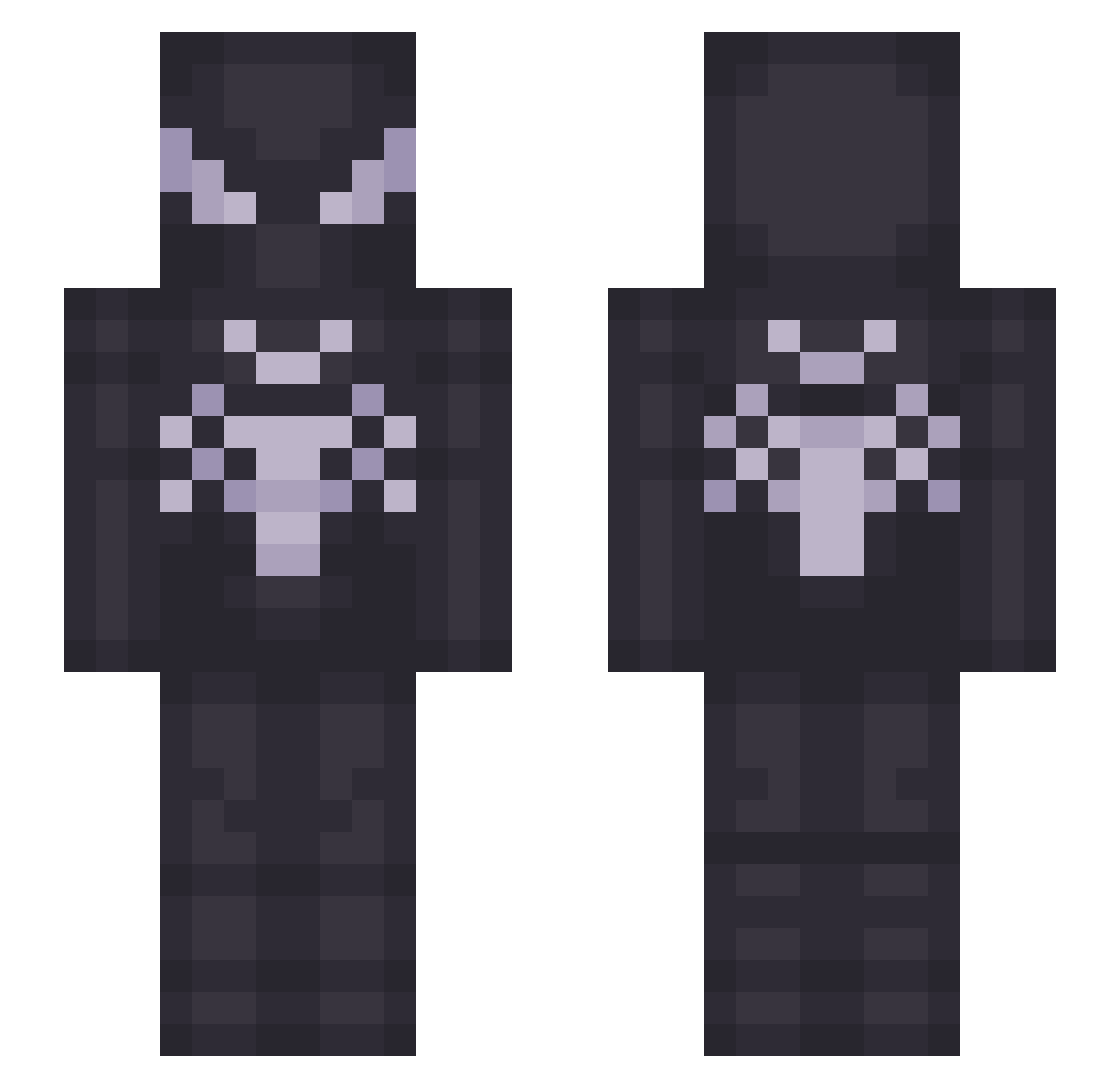 Vramp Minecraft skin, front and back view