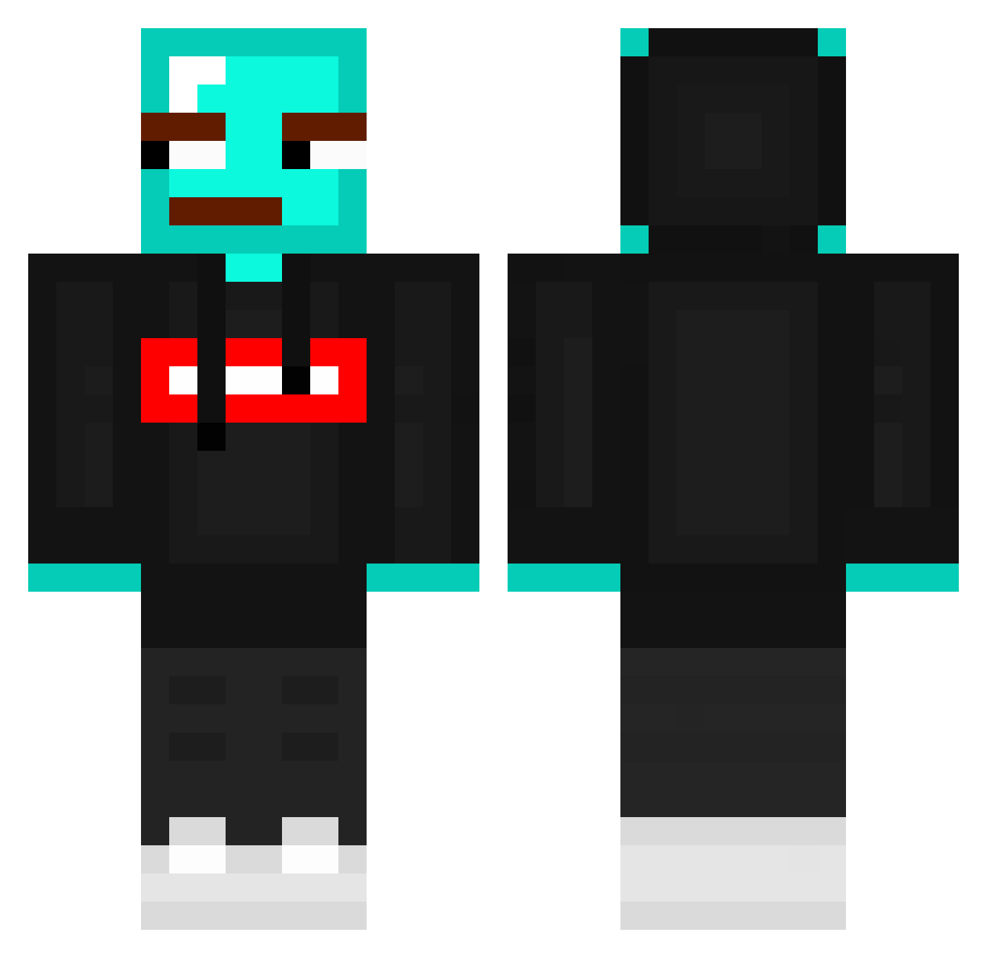 KaRaTaLeP Minecraft skin, front and back view