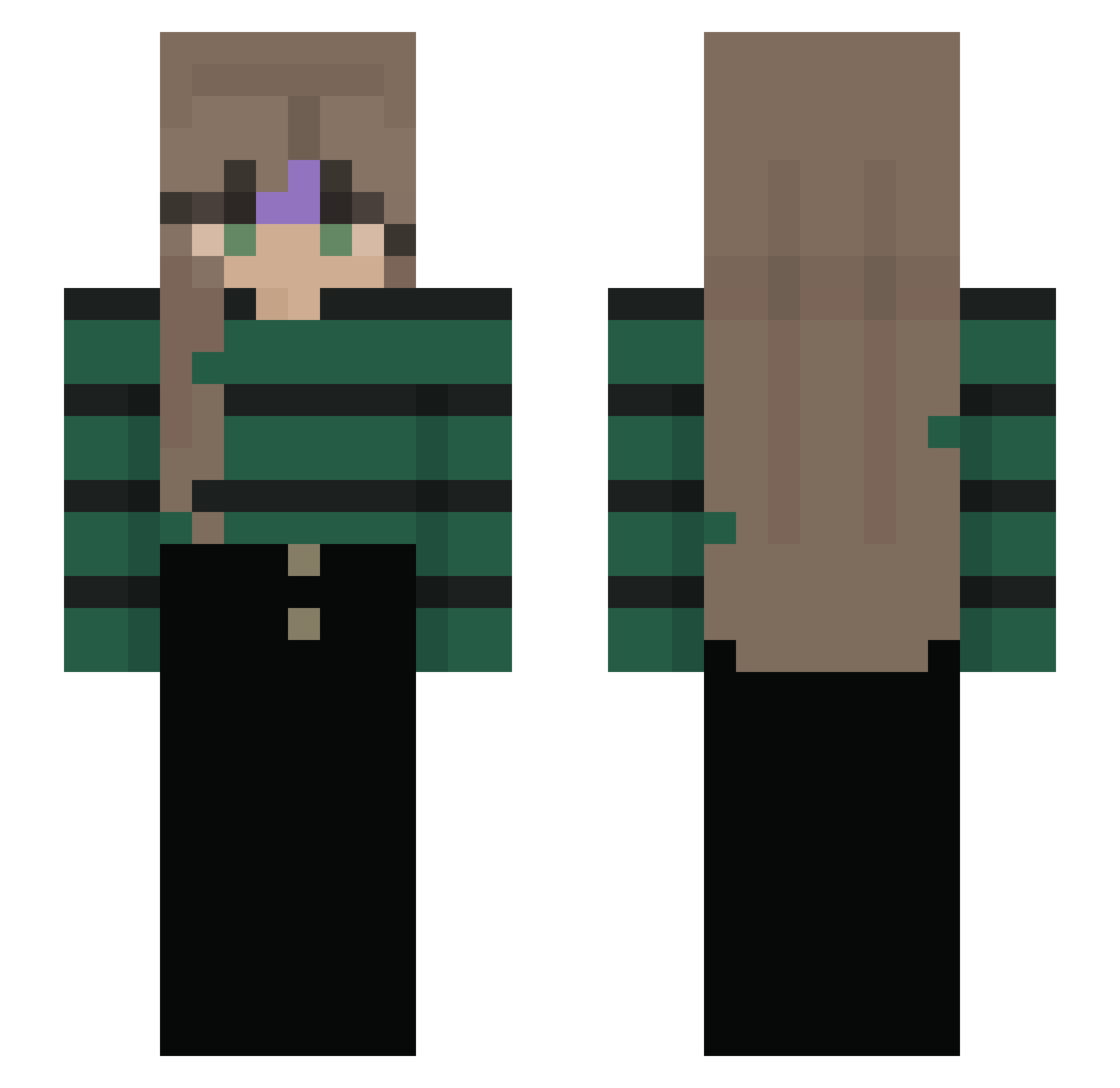 Slimy2428 Minecraft skin, front and back view