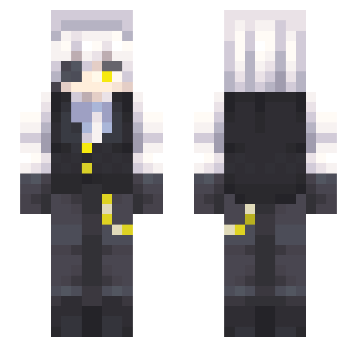 Smethe Minecraft skin, front and back view