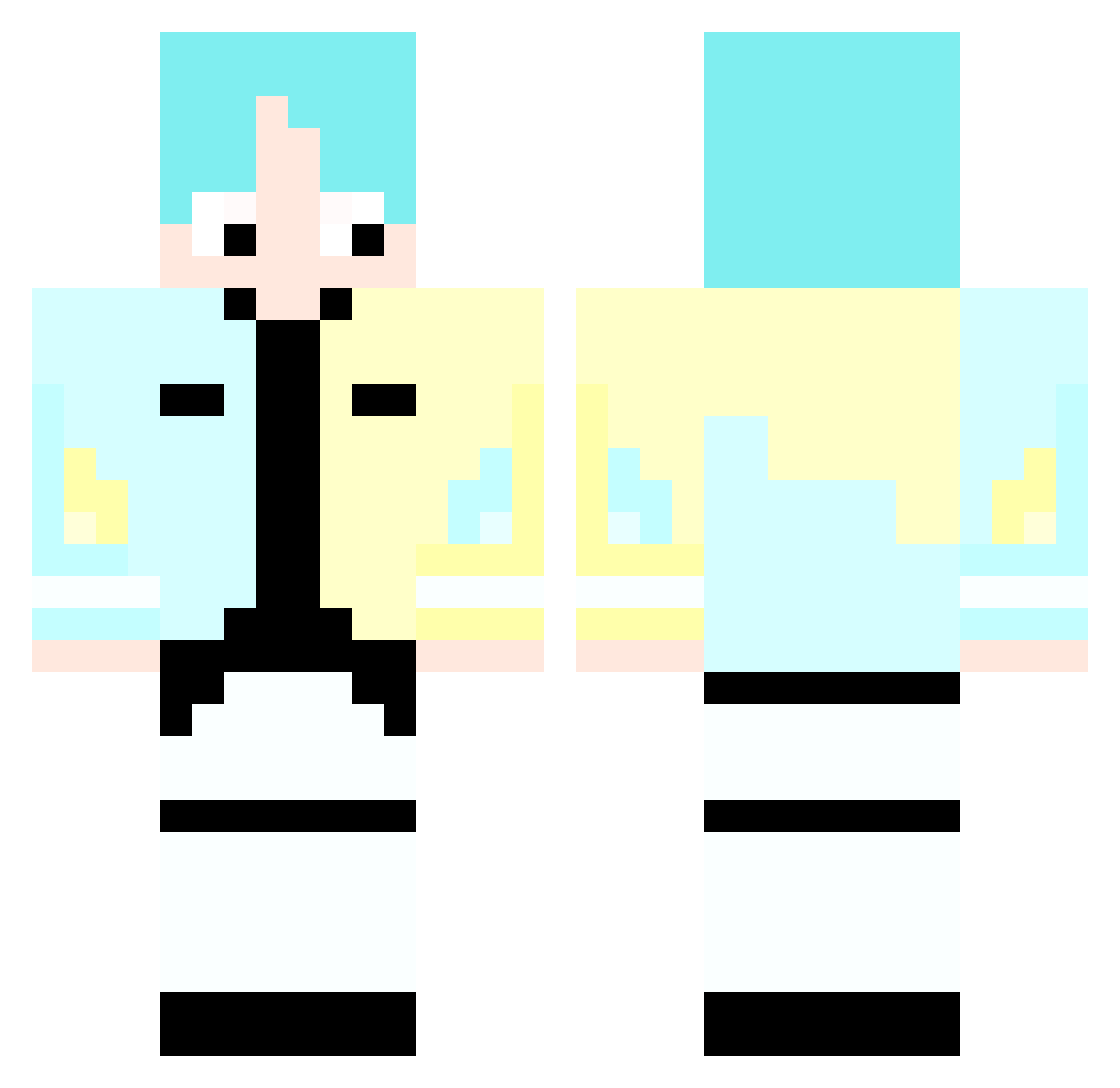 ssicyan Minecraft skin, front and back view
