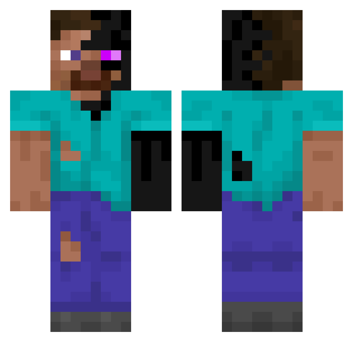 SnifferBalls Minecraft skin, front and back view
