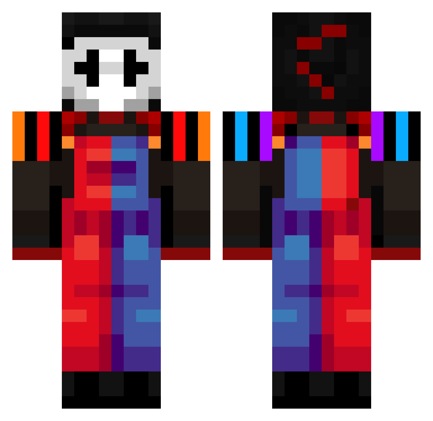Meglid Minecraft skin, front and back view