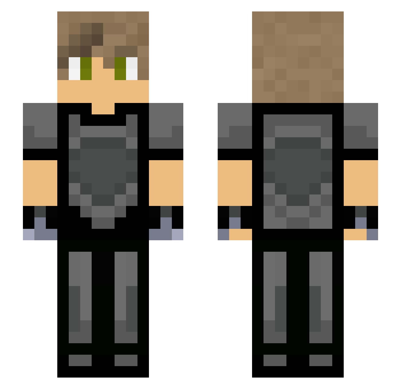XXRaperXX Minecraft skin, front and back view