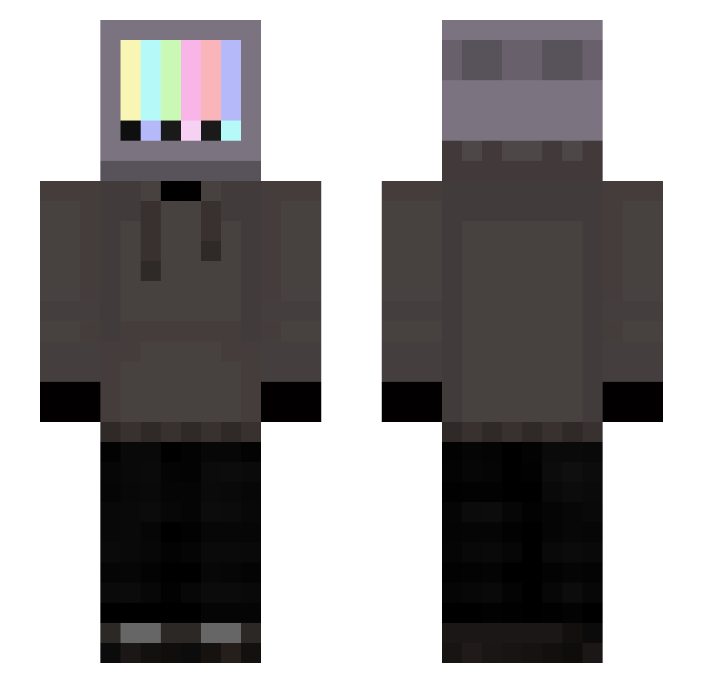 Searsay Minecraft skin, front and back view