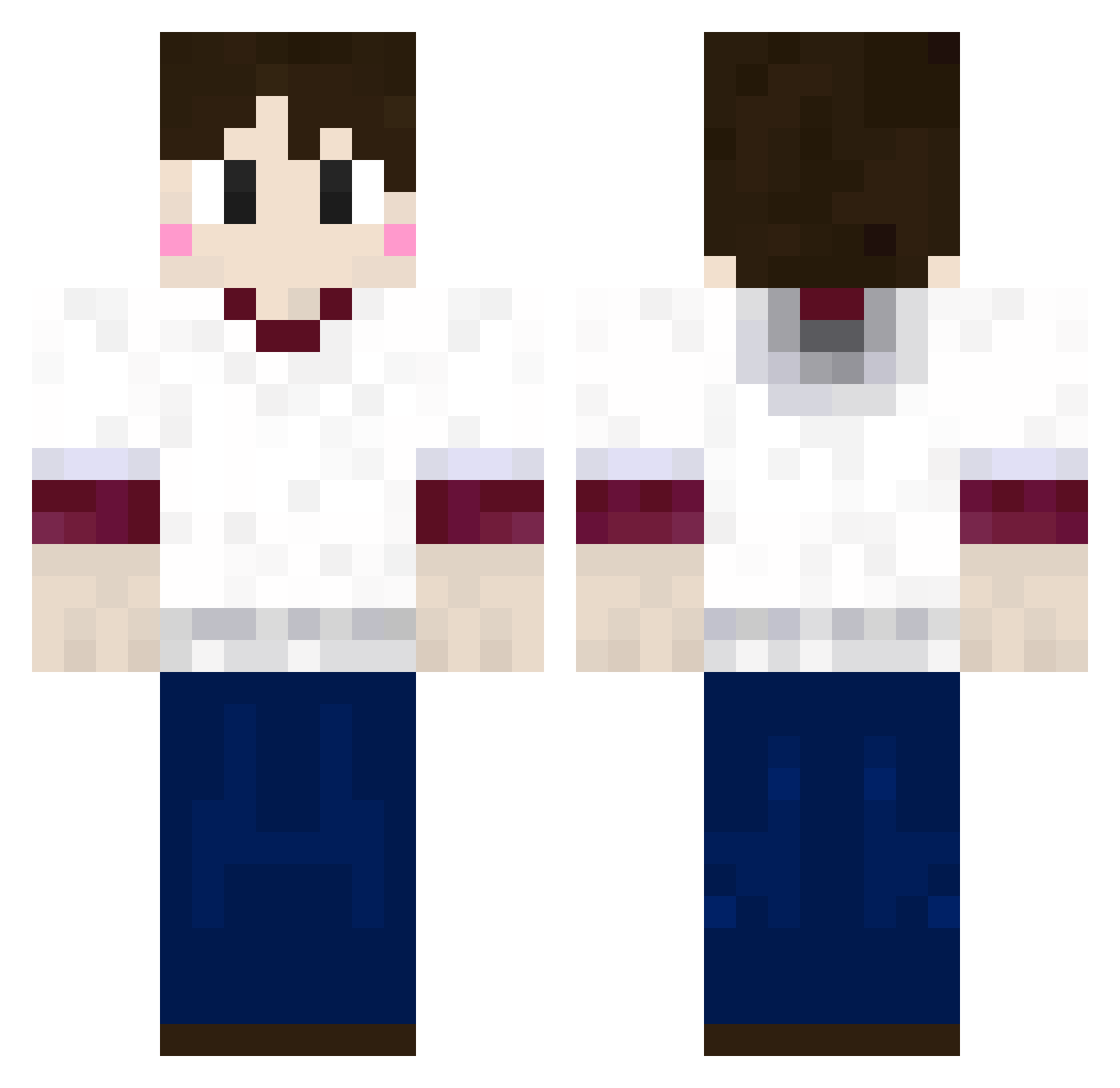 Rillet Minecraft skin, front and back view