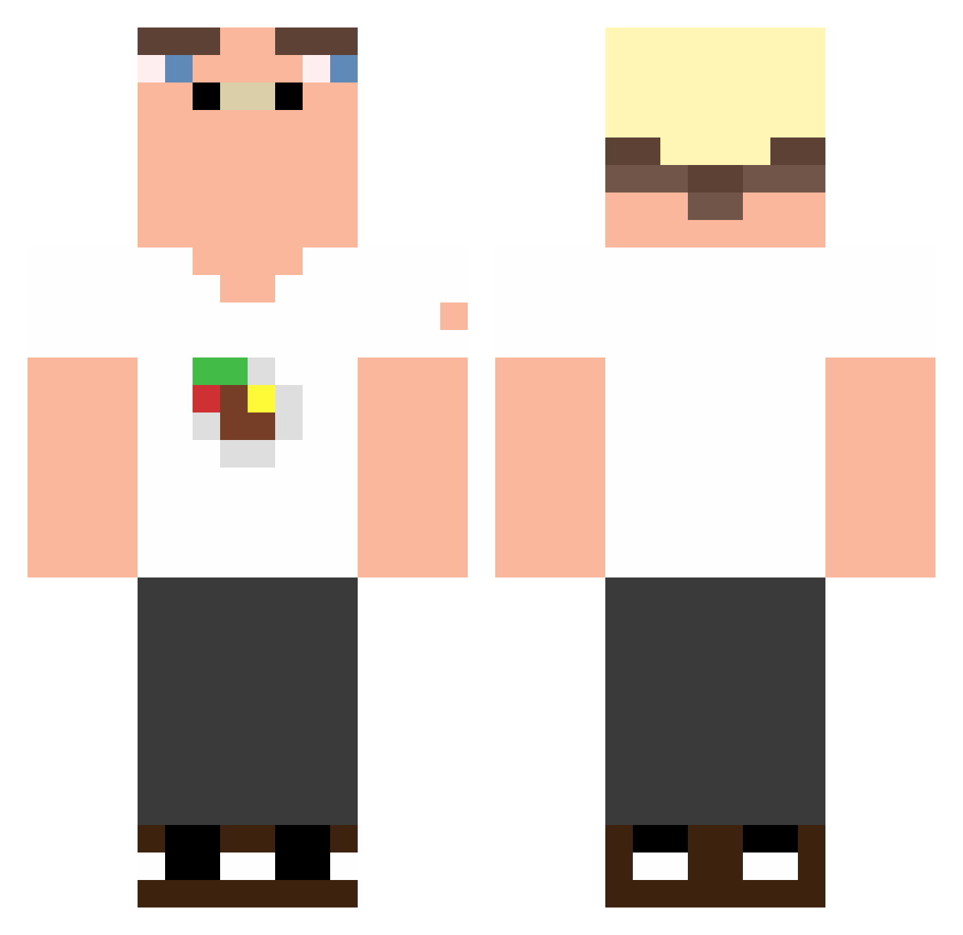 Robaniar Minecraft skin, front and back view