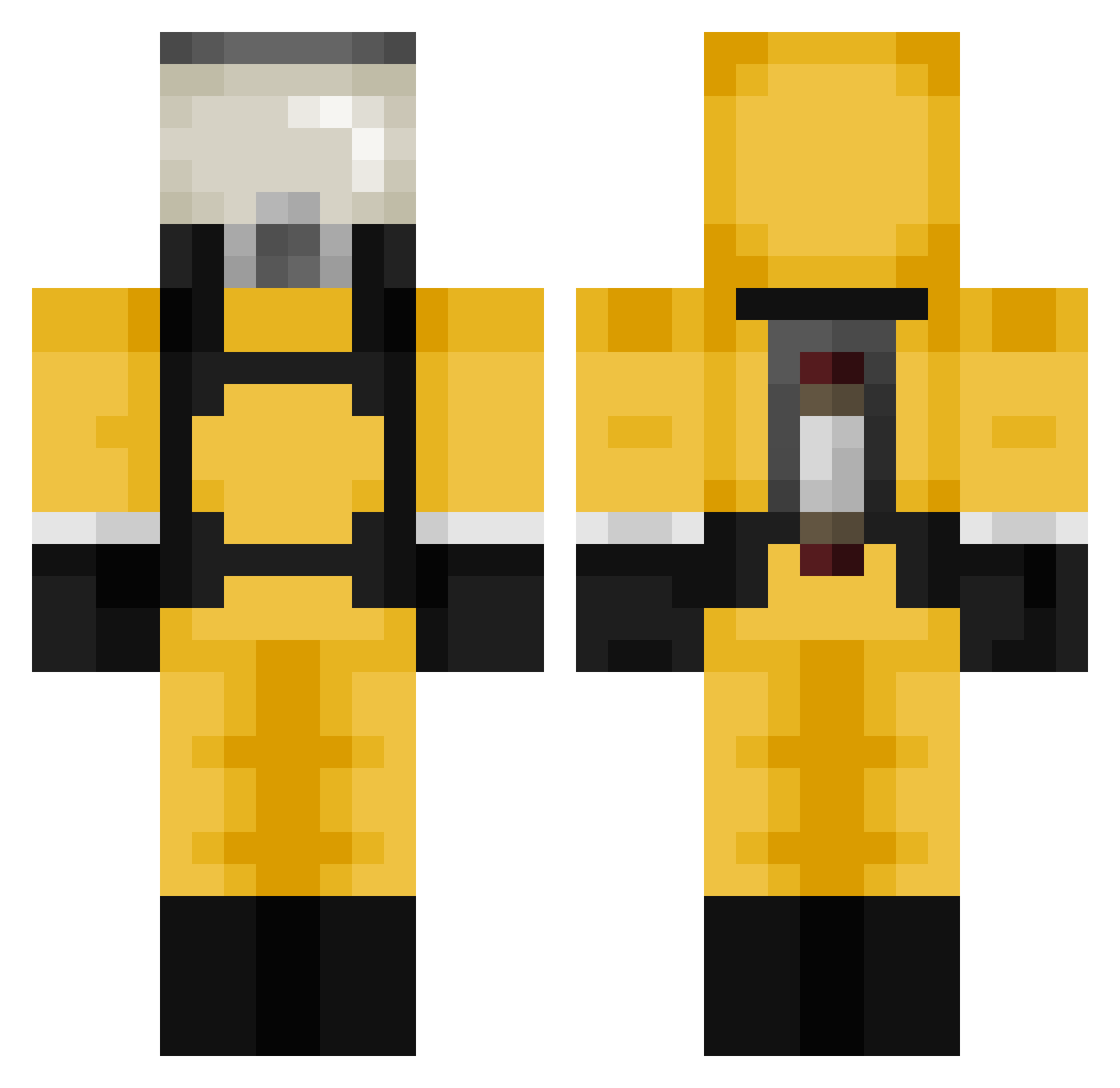 BlankZyro Minecraft skin, front and back view