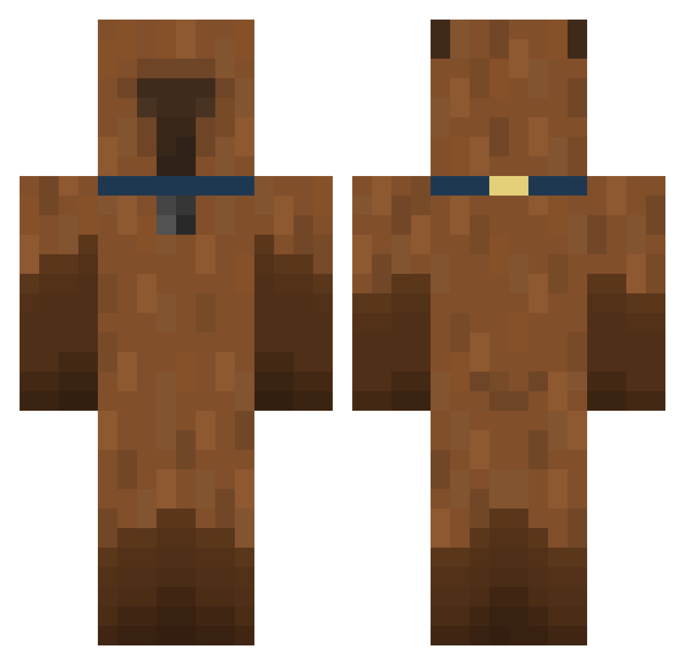 Pesalf Minecraft skin, front and back view