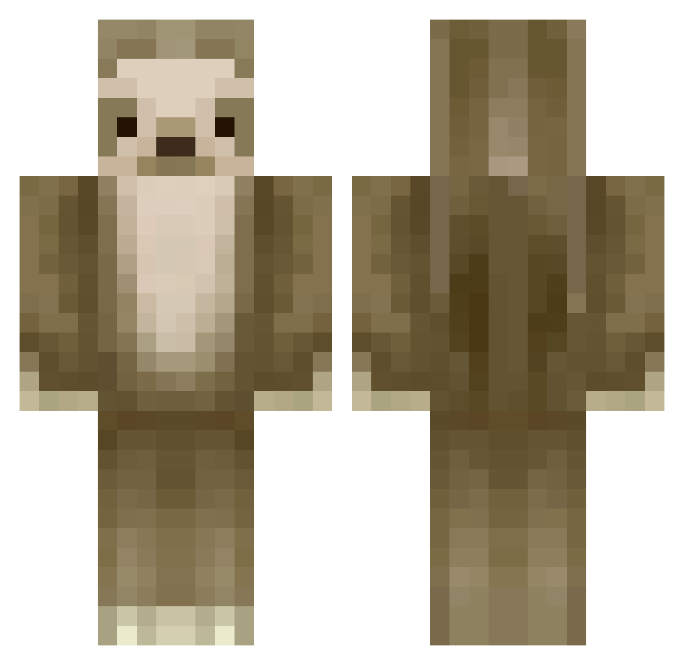 Vencacraft1 Minecraft skin, front and back view