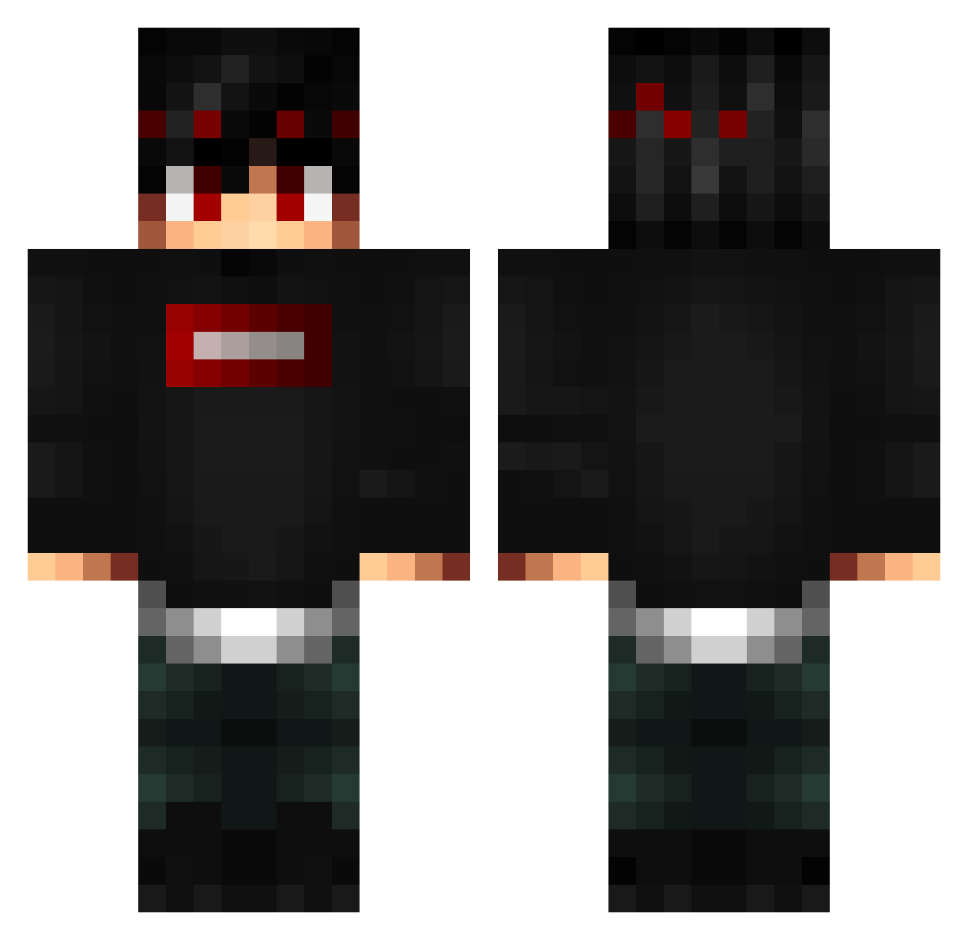 Svxn_ Minecraft skin, front and back view