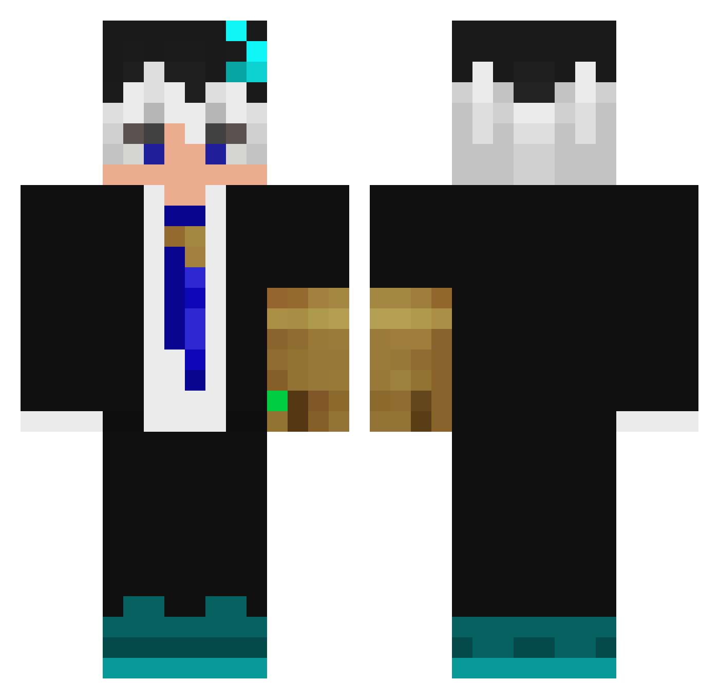 yBlueed Minecraft skin, front and back view