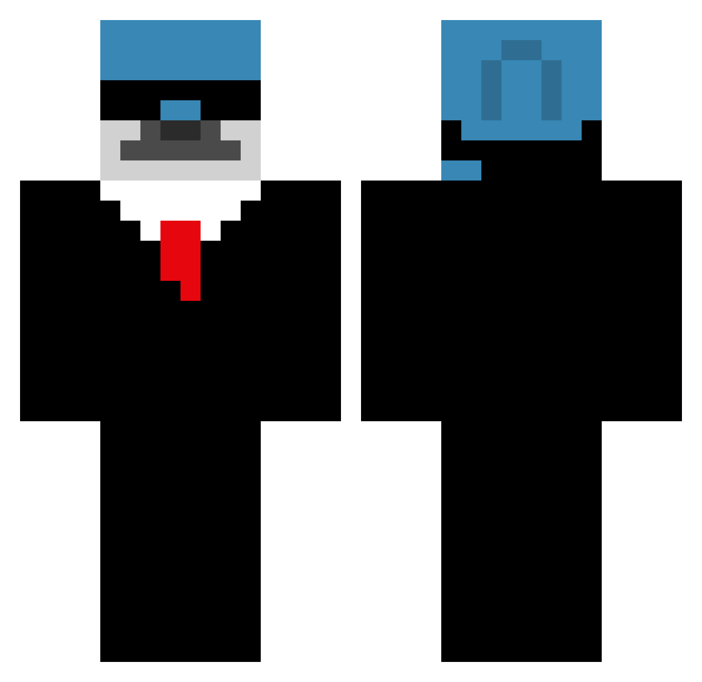 SigmaCharles Minecraft skin, front and back view