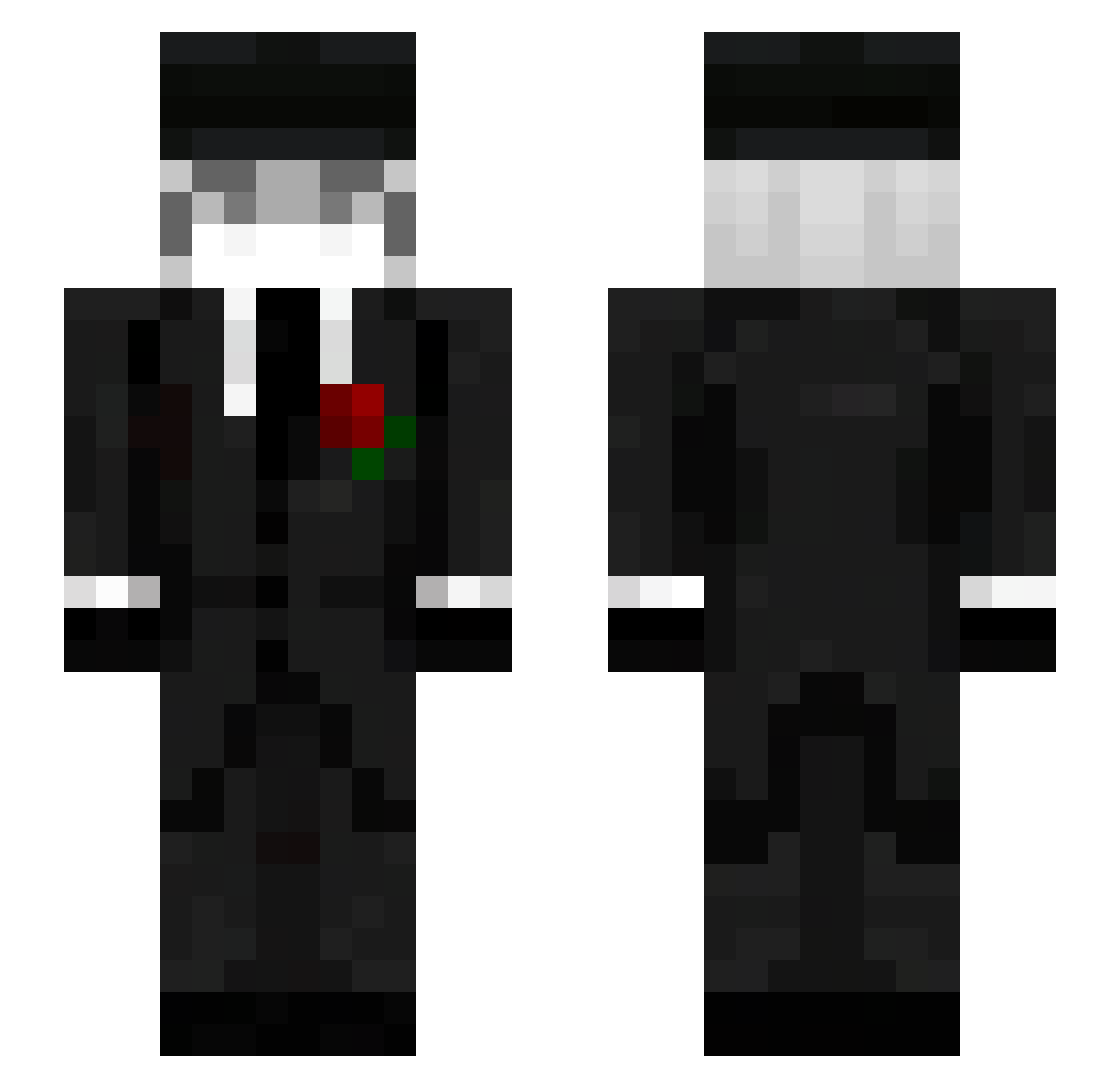 Scheiy Minecraft skin, front and back view