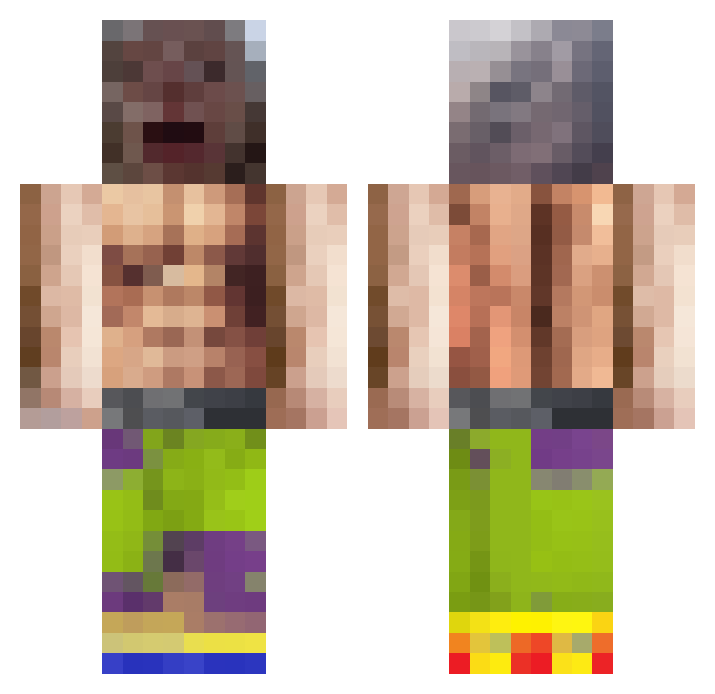ronflex989 Minecraft skin, front and back view