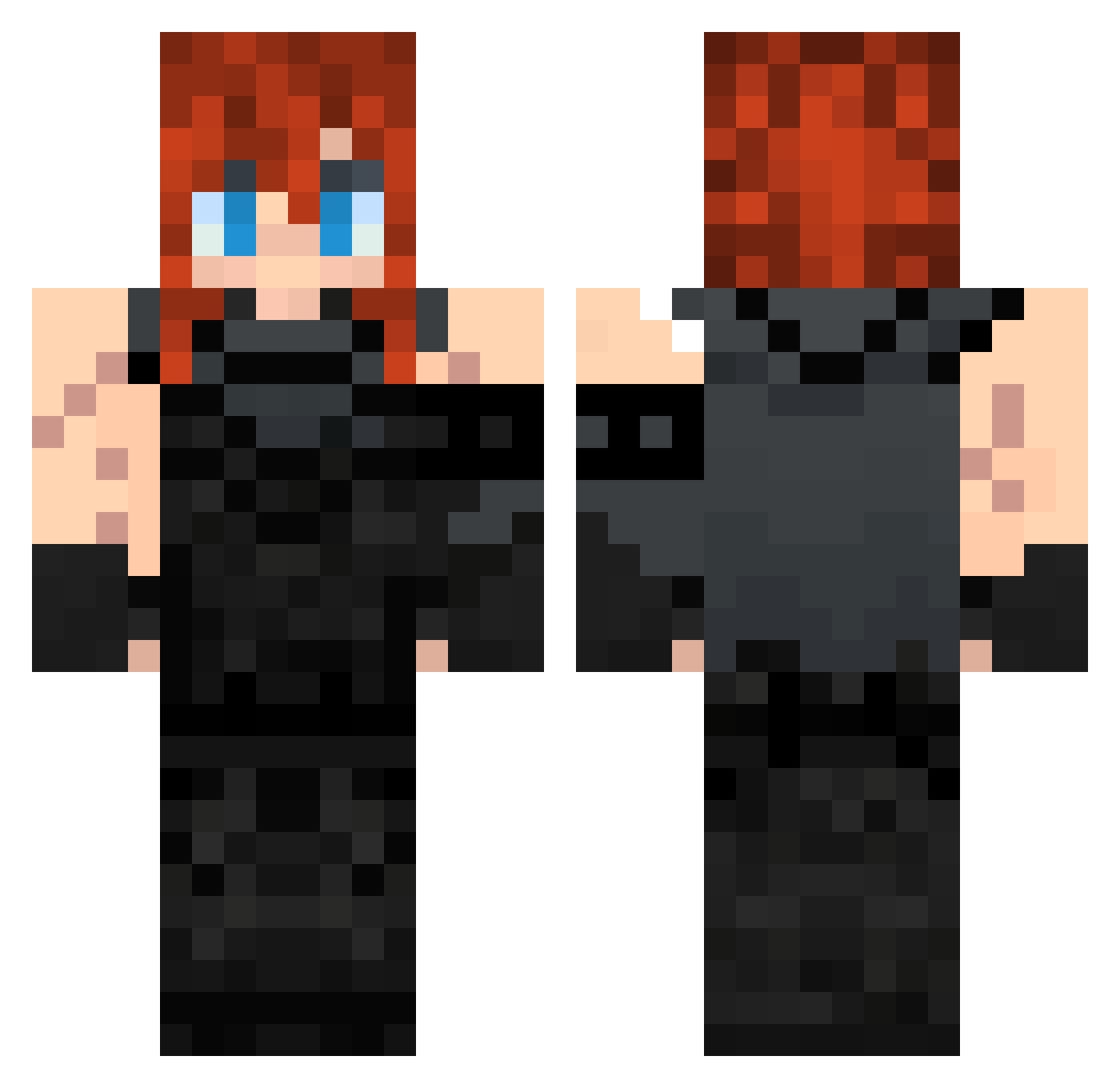 Nishi_18 Minecraft skin, front and back view