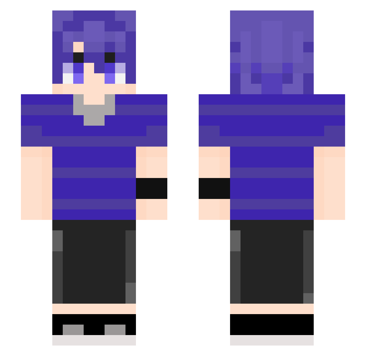 nut32ied Minecraft skin, front and back view