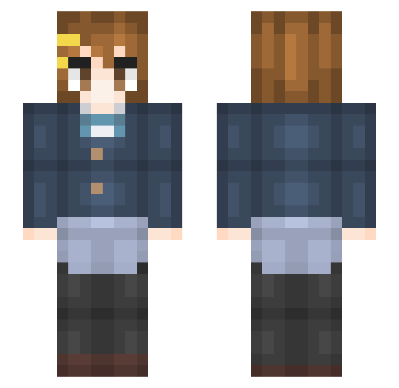 L3MONG Minecraft skin, front and back view