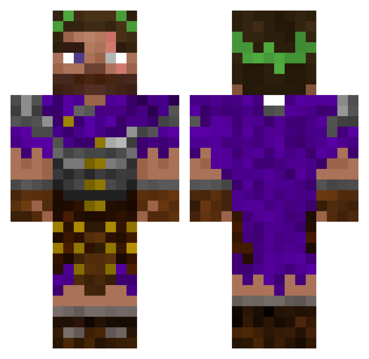 Melmelciano Minecraft skin, front and back view