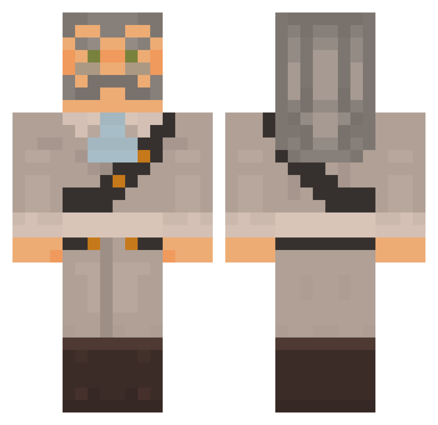 Its_Only_Culture Minecraft skin, front and back view