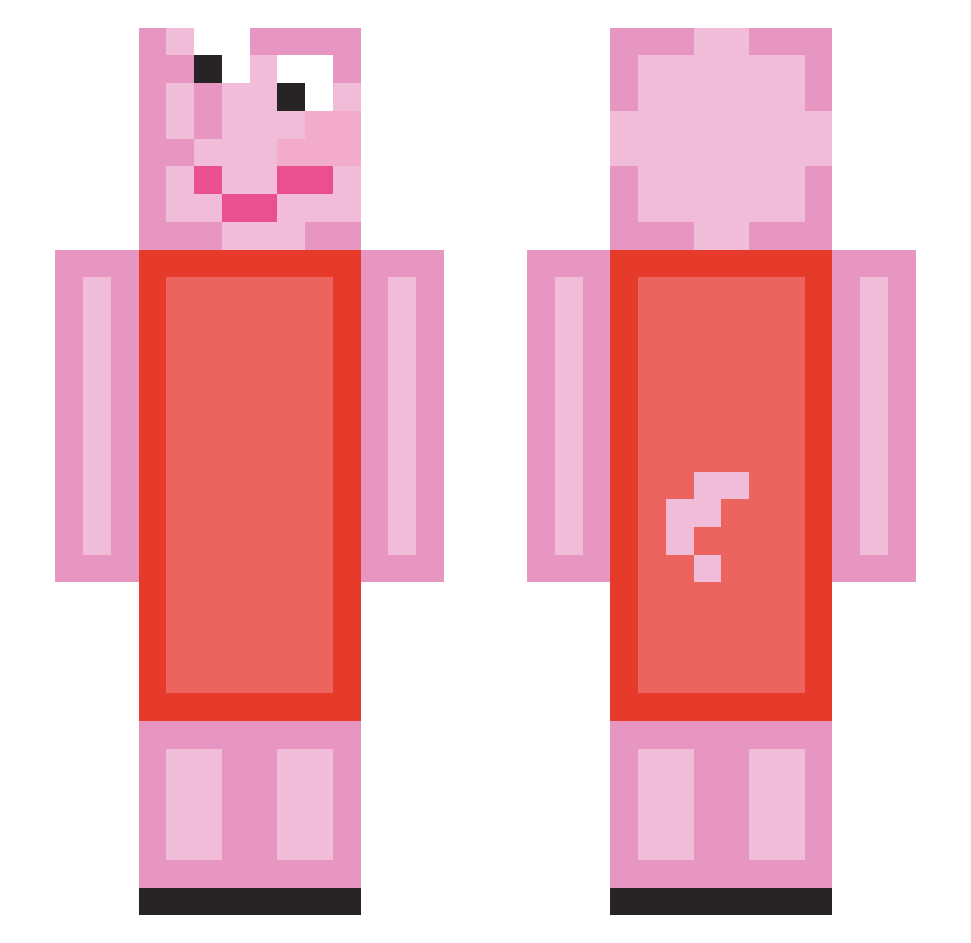 BigouLeCadi Minecraft skin, front and back view