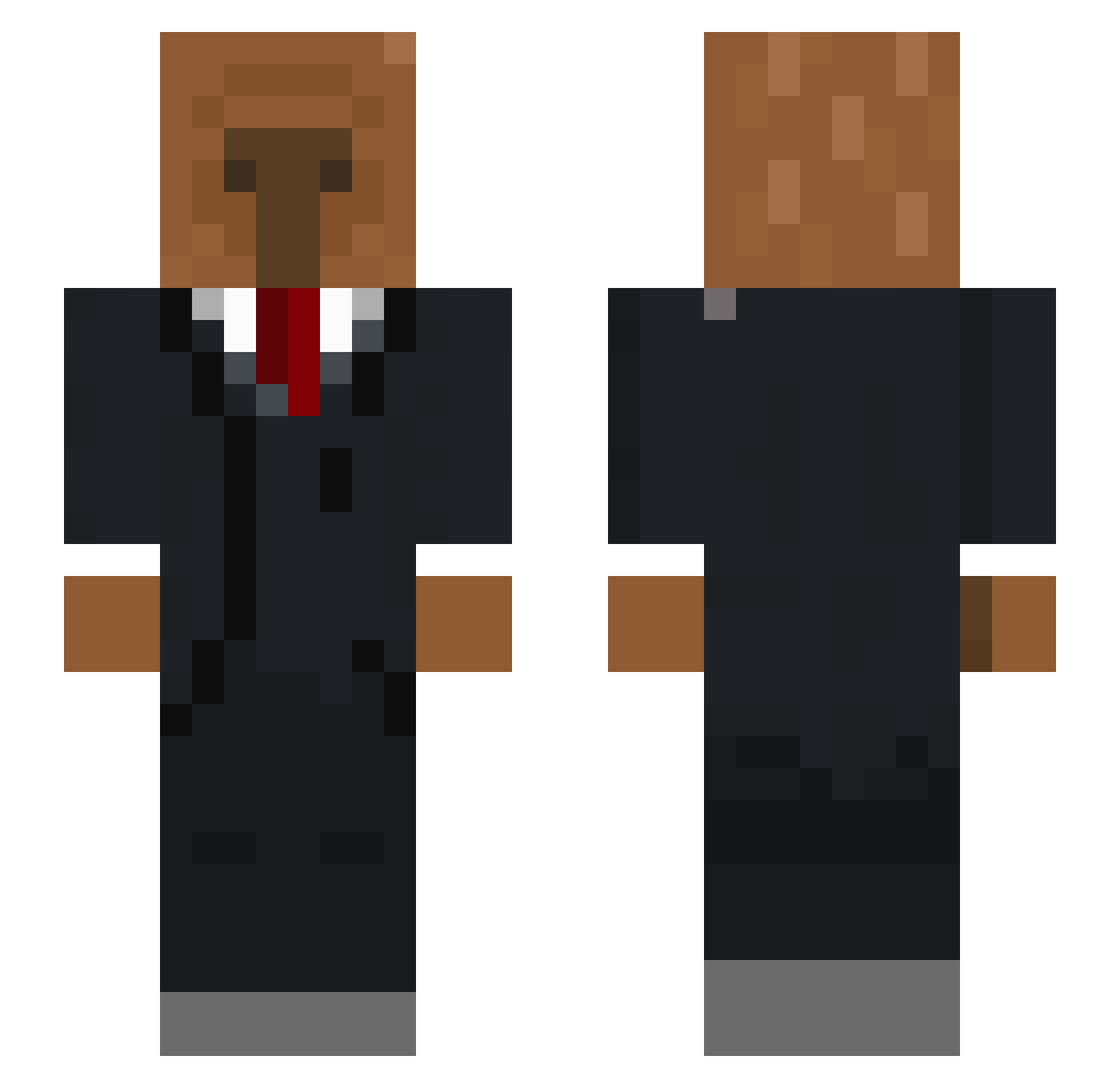 NXRift Minecraft skin, front and back view
