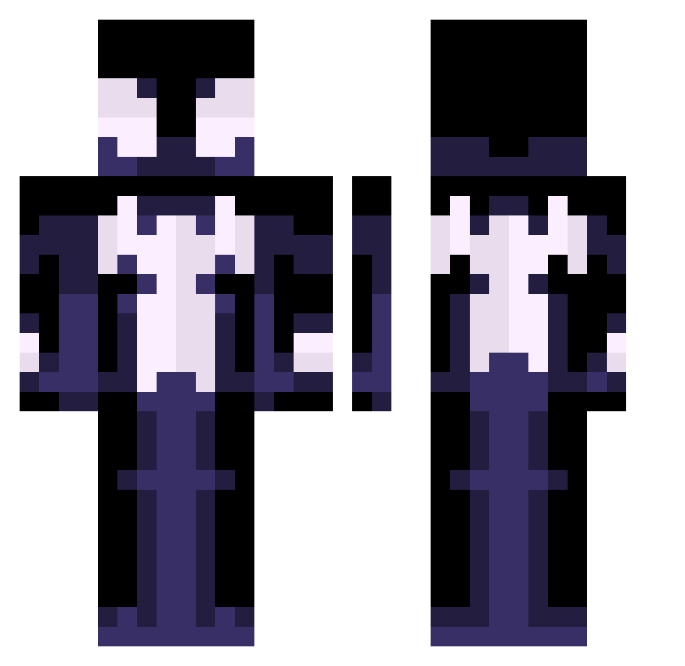 RavorctG Minecraft skin, front and back view