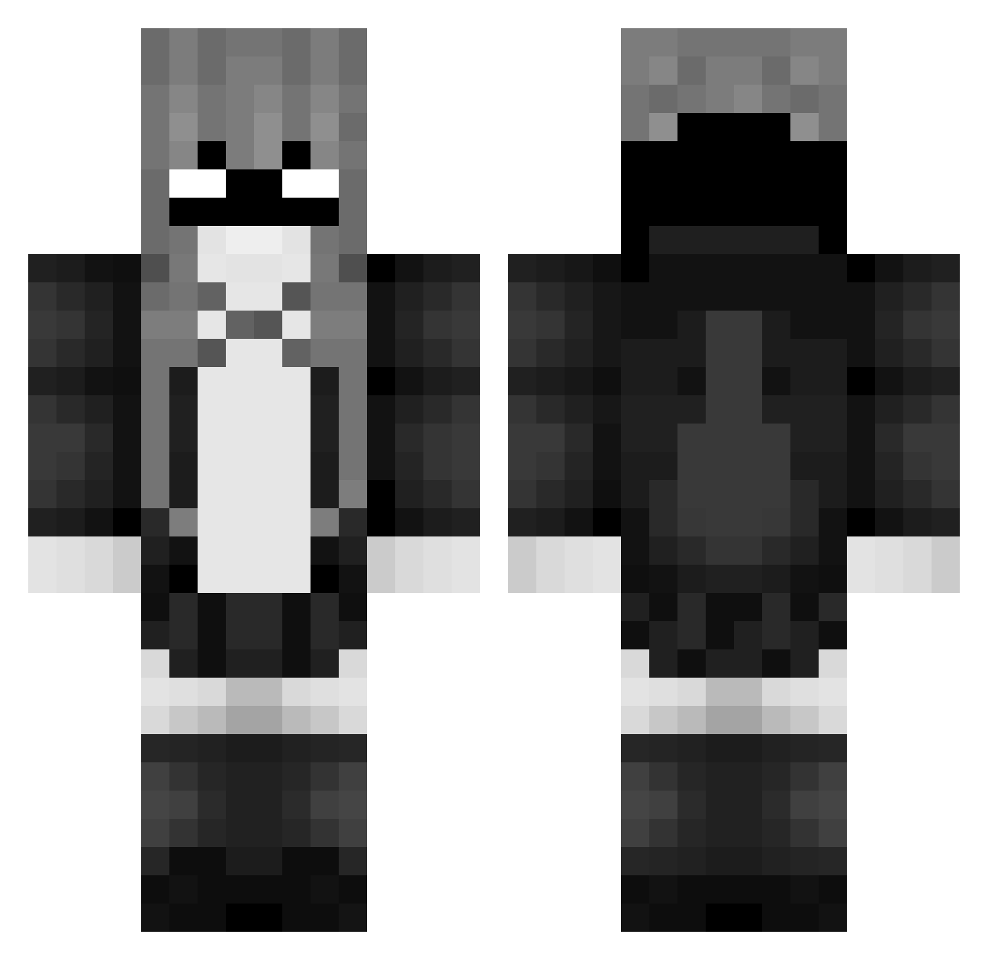 sharxky Minecraft skin, front and back view