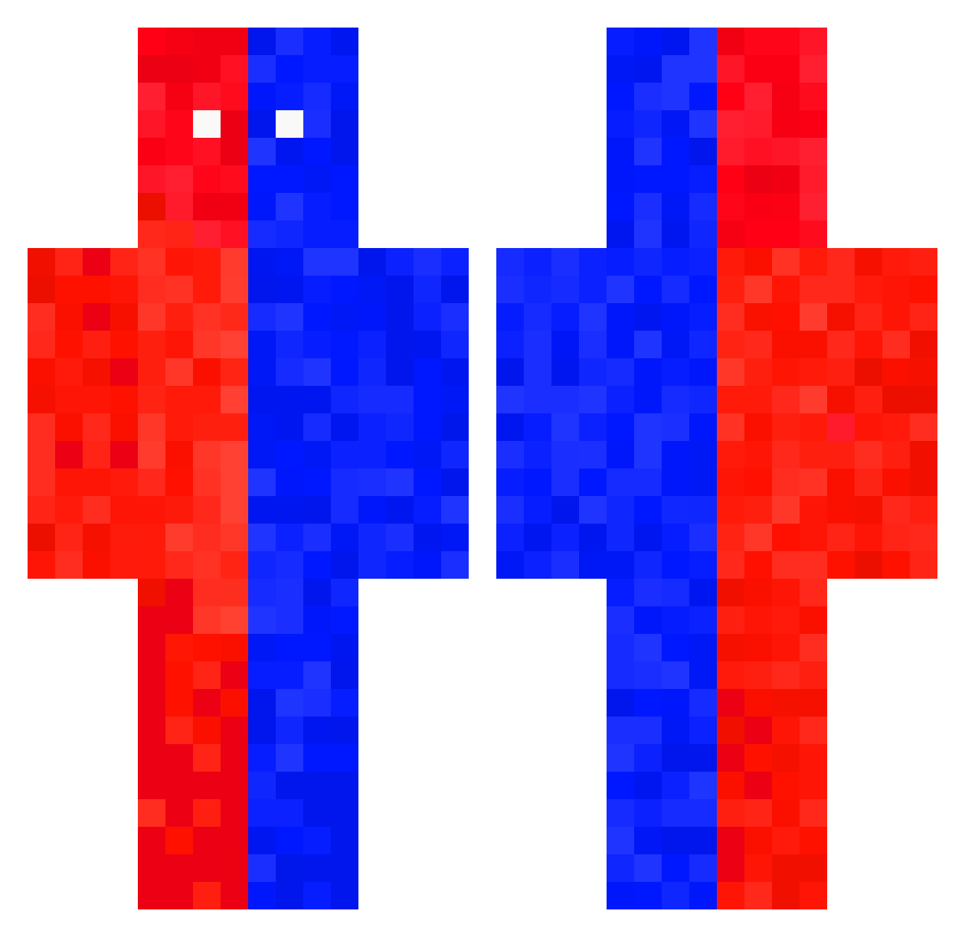 Skhe933 Minecraft skin, front and back view