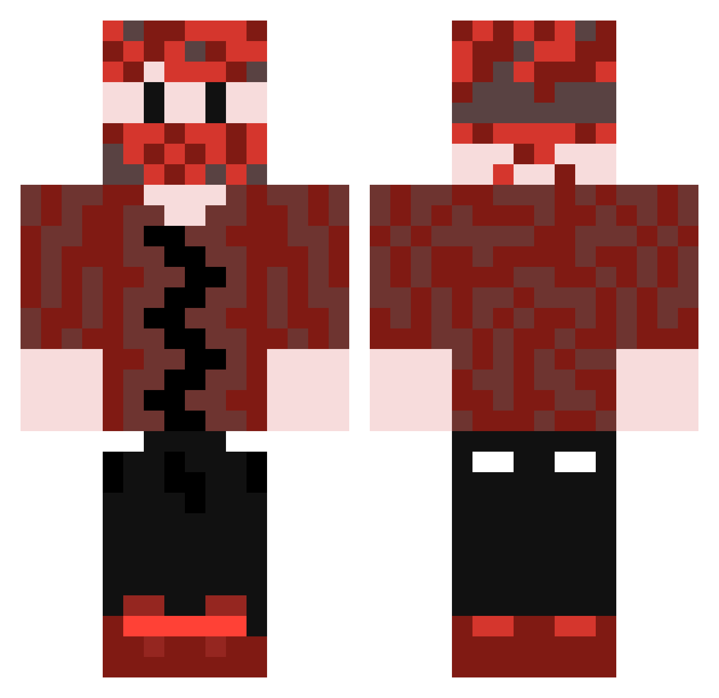 xhype11 Minecraft skin, front and back view