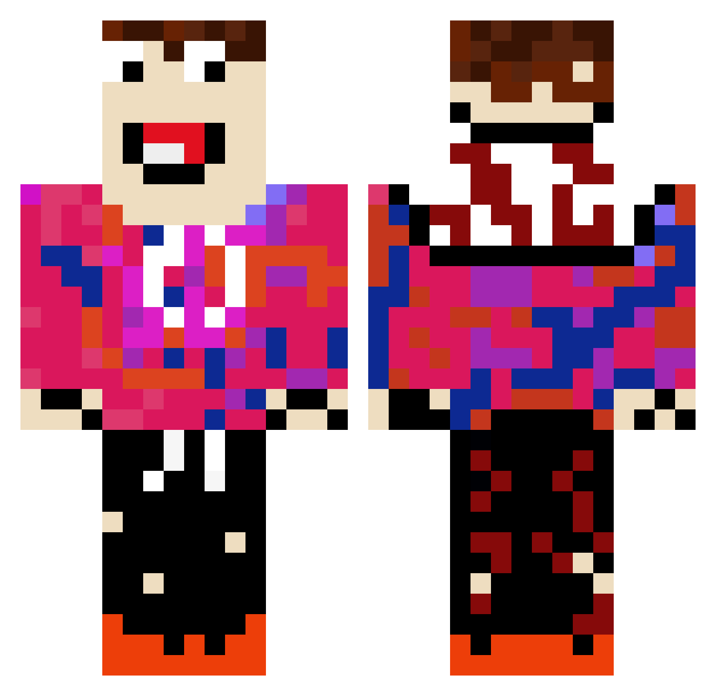 goonernr1 Minecraft skin, front and back view