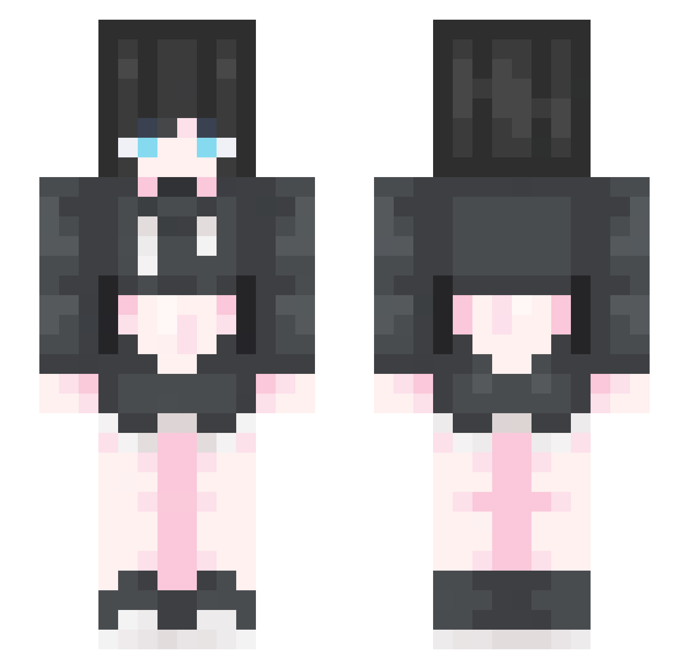 RealMizik Minecraft skin, front and back view