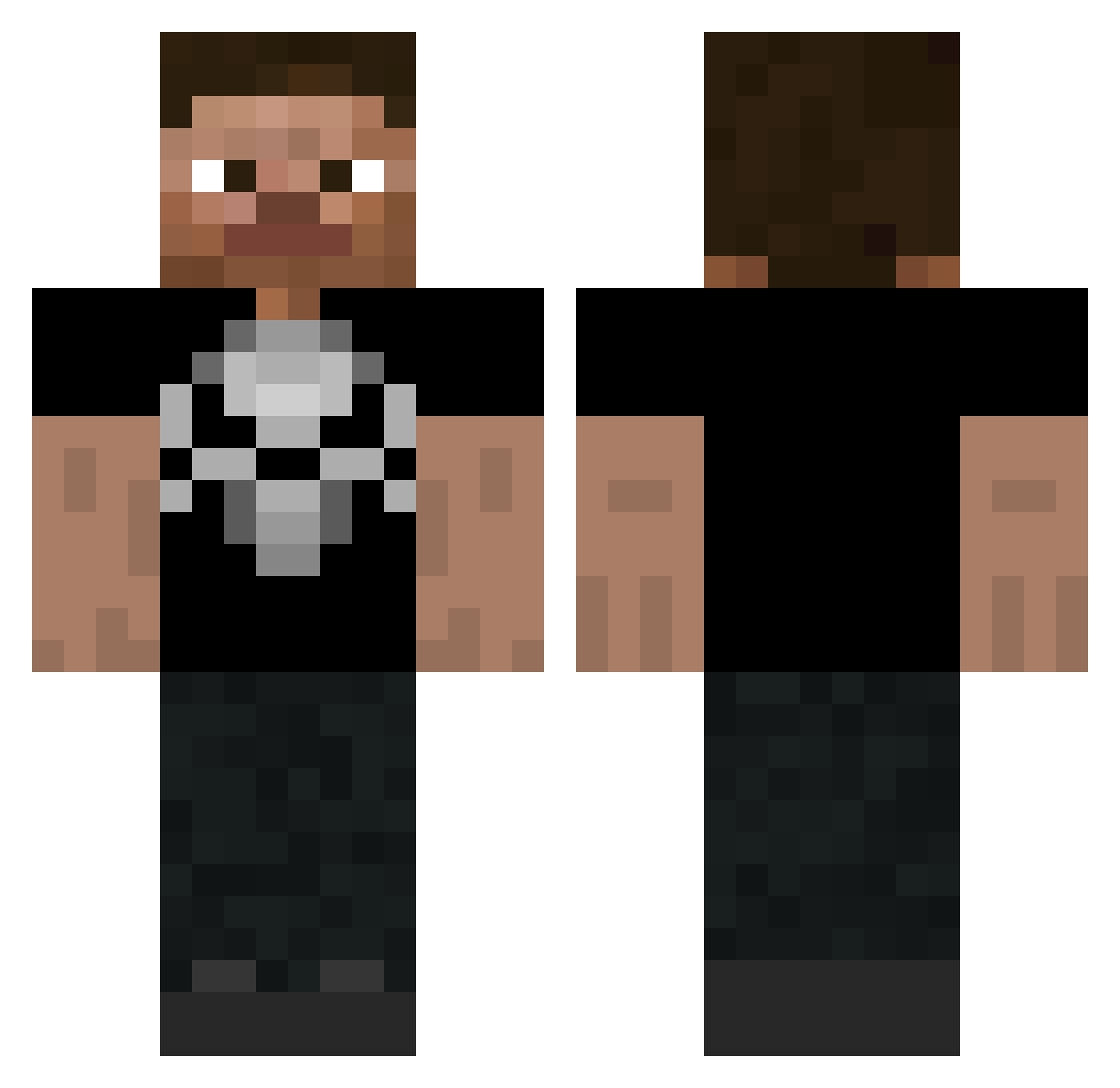 electronicendman Minecraft skin, front and back view