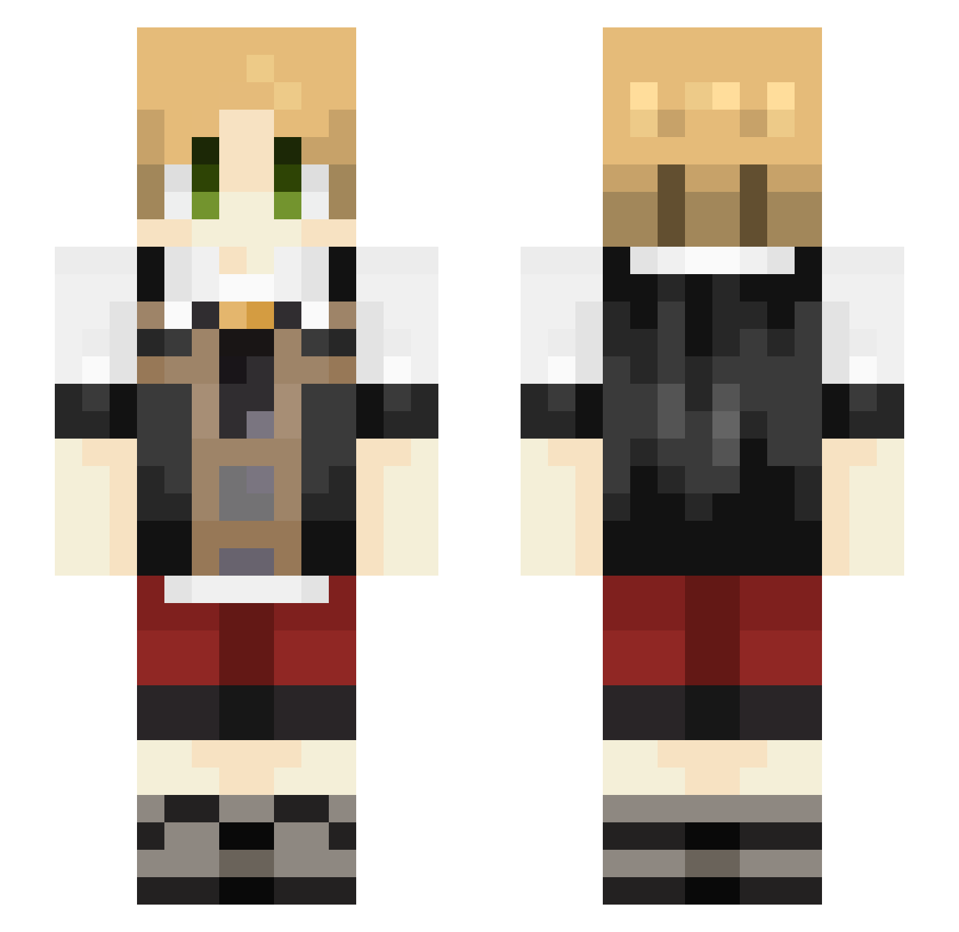 Sloth000000 Minecraft skin, front and back view