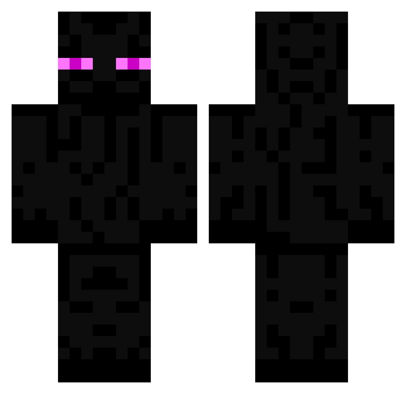 Retroqz Minecraft skin, front and back view