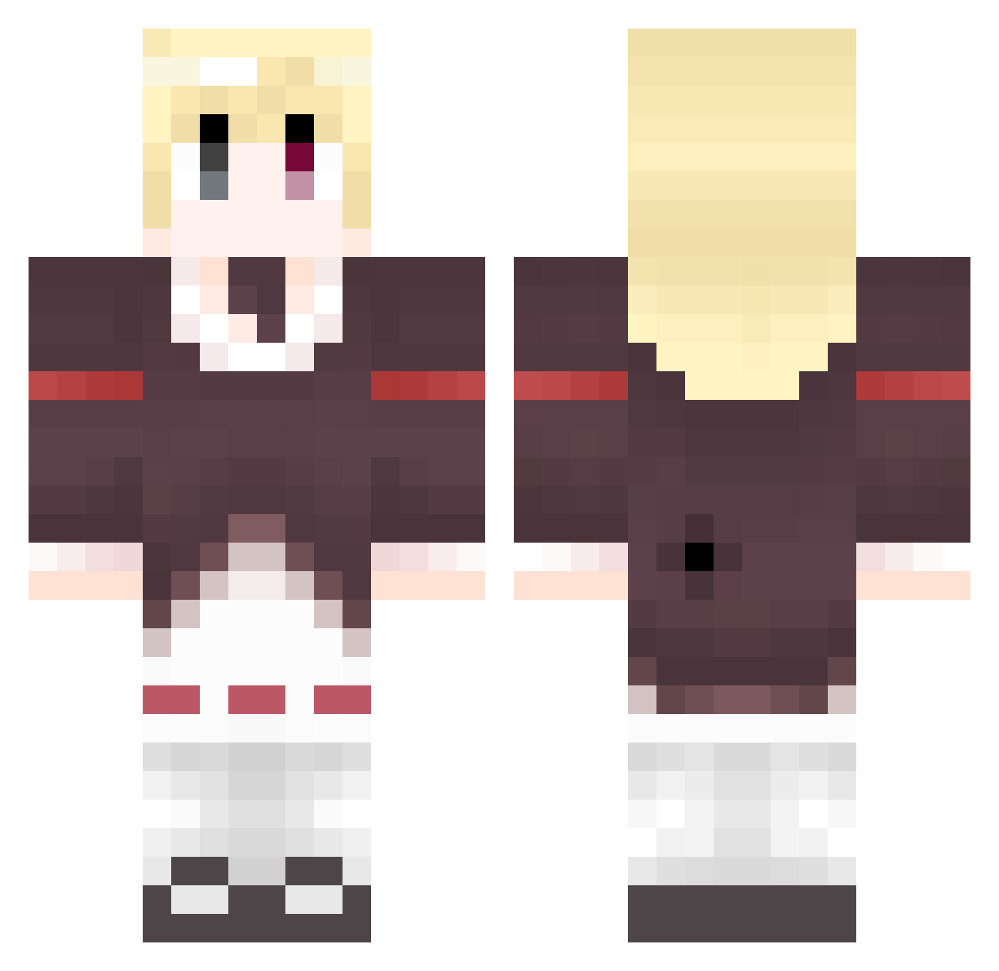 zezeN Minecraft skin, front and back view