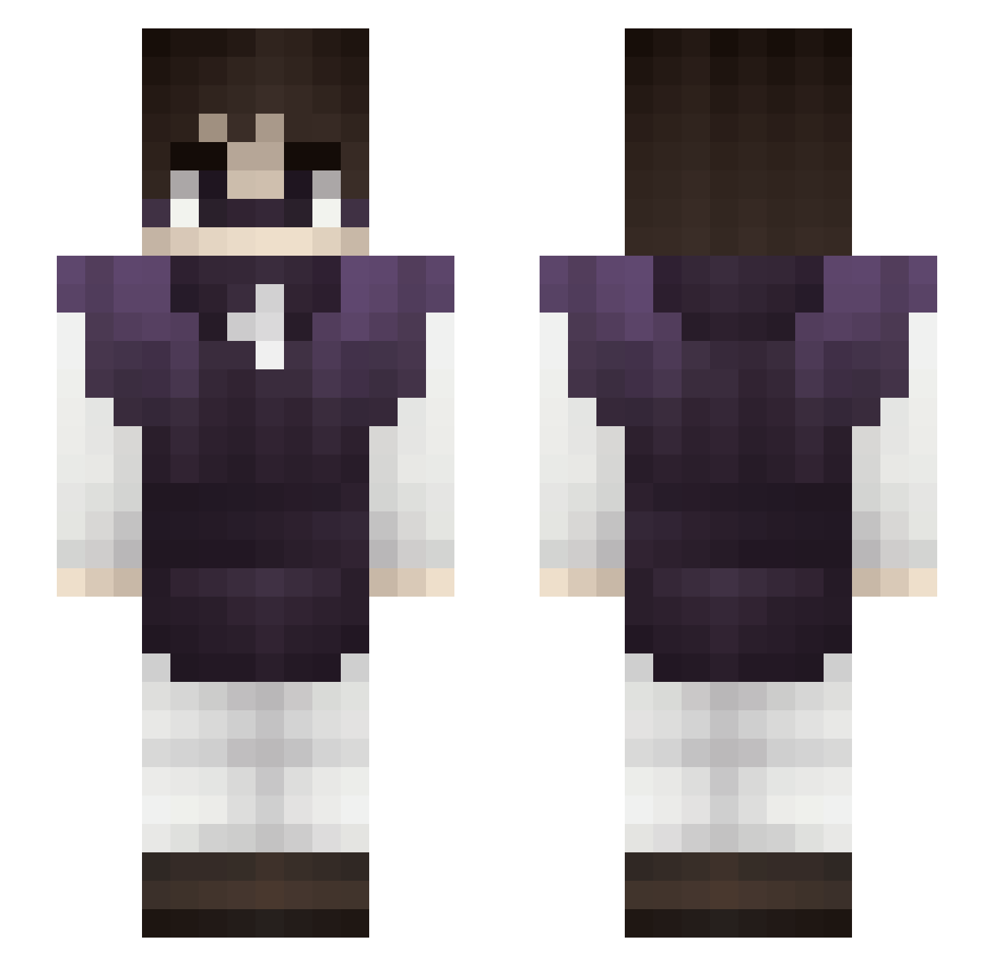 UndeadOnee Minecraft skin, front and back view
