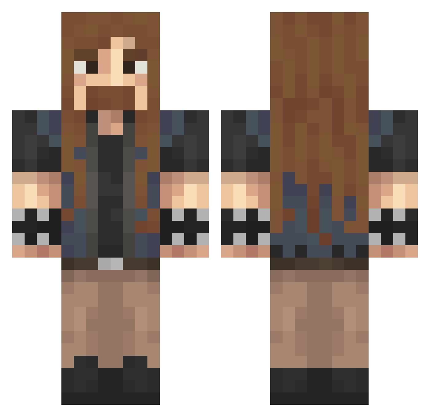 Konokrad716 Minecraft skin, front and back view