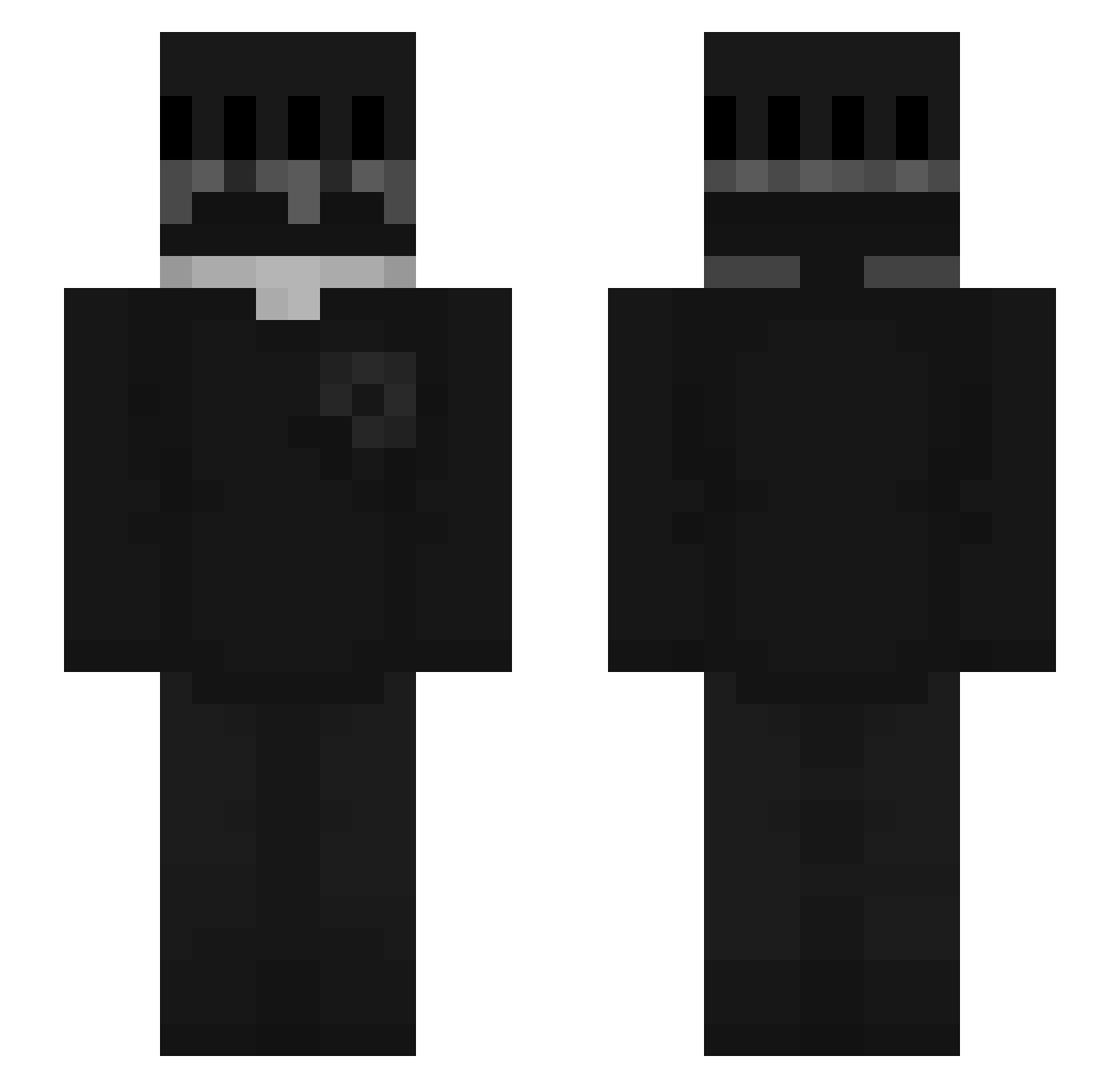 22zDark Minecraft skin, front and back view